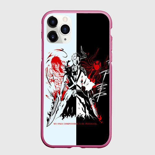 Чехол iPhone 11 Pro матовый Ичиго Блич / 3D-Малиновый – фото 1