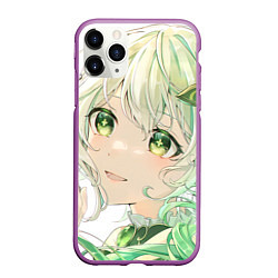 Чехол iPhone 11 Pro матовый Genshin Impact Nahida smile, цвет: 3D-фиолетовый