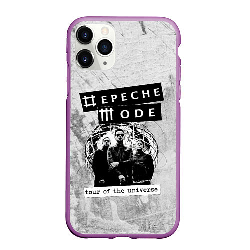 Чехол iPhone 11 Pro матовый Depeche Mode - Touring the universe группа / 3D-Фиолетовый – фото 1