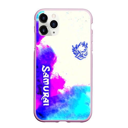 Чехол iPhone 11 Pro матовый Samurai neon colors / 3D-Розовый – фото 1