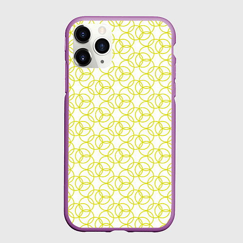 Чехол iPhone 11 Pro матовый Круговой узор / 3D-Фиолетовый – фото 1