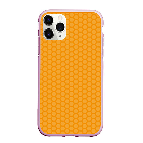 Чехол iPhone 11 Pro матовый Медовые соты векторные / 3D-Розовый – фото 1