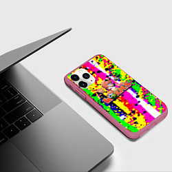 Чехол iPhone 11 Pro матовый Worms true colors, цвет: 3D-малиновый — фото 2