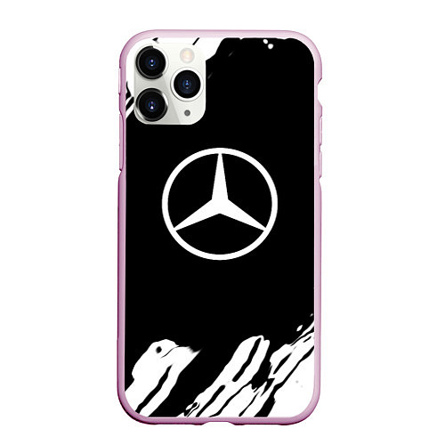 Чехол iPhone 11 Pro матовый Mercedes benz краски спорт / 3D-Розовый – фото 1