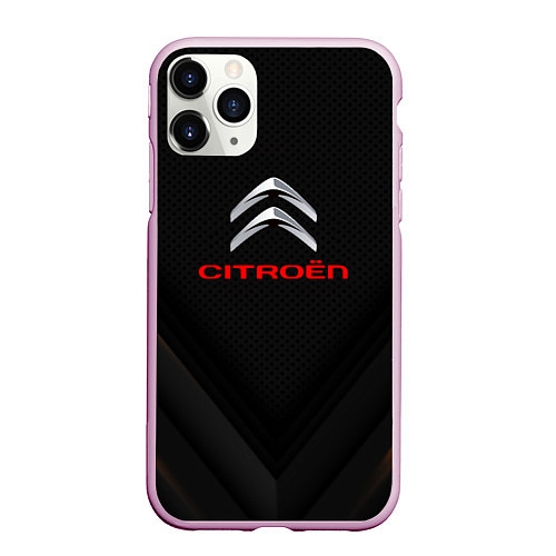 Чехол iPhone 11 Pro матовый Citroen sport geometry / 3D-Розовый – фото 1