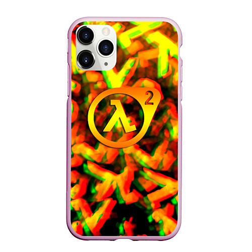 Чехол iPhone 11 Pro матовый Half life 2 глитч размытие валв фримен / 3D-Розовый – фото 1