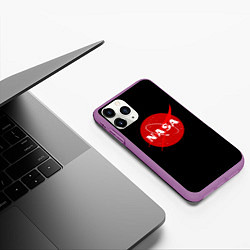 Чехол iPhone 11 Pro матовый NASA redlogo space usa, цвет: 3D-фиолетовый — фото 2