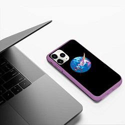 Чехол iPhone 11 Pro матовый NASA true space star, цвет: 3D-фиолетовый — фото 2