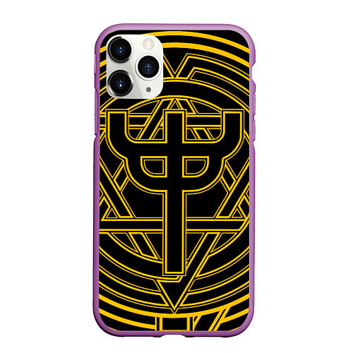 Чехол iPhone 11 Pro матовый Invincible Shield icon - Judas Priest / 3D-Фиолетовый – фото 1