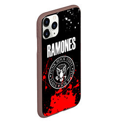 Чехол iPhone 11 Pro матовый Ramones краски метал группа, цвет: 3D-коричневый — фото 2