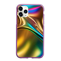 Чехол iPhone 11 Pro матовый Атласные изгибы, цвет: 3D-фиолетовый