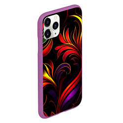 Чехол iPhone 11 Pro матовый Паттерн русские узоры, цвет: 3D-фиолетовый — фото 2