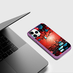 Чехол iPhone 11 Pro матовый Взрыв камне абстракция, цвет: 3D-фиолетовый — фото 2