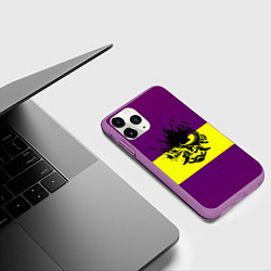 Чехол iPhone 11 Pro матовый Cyberpunk 2077 stripes, цвет: 3D-фиолетовый — фото 2