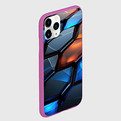 Чехол iPhone 11 Pro матовый Прозрачные абстрактные плиты, цвет: 3D-фиолетовый — фото 2