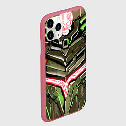 Чехол iPhone 11 Pro матовый Броня зелёная и красная, цвет: 3D-малиновый — фото 2