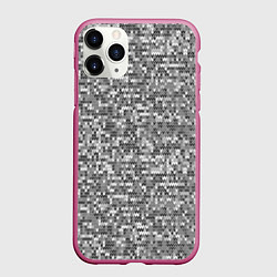 Чехол iPhone 11 Pro матовый Узор серого вязанного трикотажа меланж
