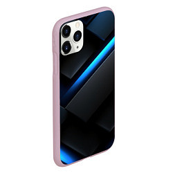 Чехол iPhone 11 Pro матовый Синее неоновое свечение, цвет: 3D-розовый — фото 2