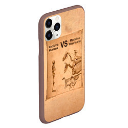 Чехол iPhone 11 Pro матовый Медицина против ветеринарии, цвет: 3D-коричневый — фото 2