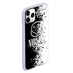 Чехол iPhone 11 Pro матовый Nirvana чернобелые краски рок, цвет: 3D-светло-сиреневый — фото 2