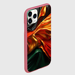 Чехол iPhone 11 Pro матовый Оранжевая и зеленый абстракция, цвет: 3D-малиновый — фото 2