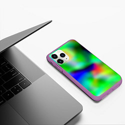 Чехол iPhone 11 Pro матовый Психоделический неоновый градиент, цвет: 3D-фиолетовый — фото 2