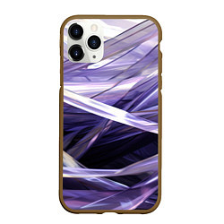 Чехол iPhone 11 Pro матовый Фиолетовые прозрачные полосы