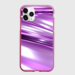 Чехол iPhone 11 Pro матовый Нежные фиолетовые полосы абстракта, цвет: 3D-малиновый