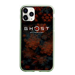 Чехол iPhone 11 Pro матовый Ghost of Tsushima winter game, цвет: 3D-салатовый