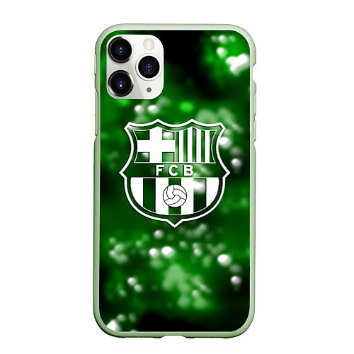 Чехол iPhone 11 Pro матовый Barcelona боке текстура поле / 3D-Салатовый – фото 1