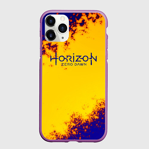 Чехол iPhone 11 Pro матовый Horizon zero dawn alloy grunge metal / 3D-Фиолетовый – фото 1