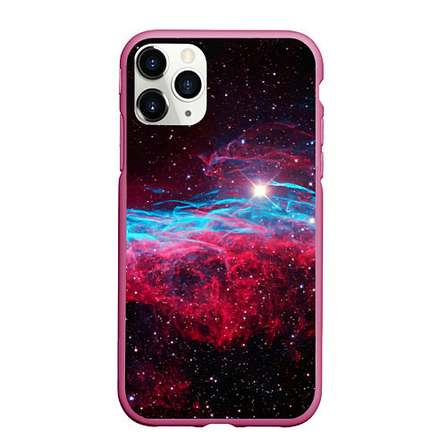 Чехол iPhone 11 Pro матовый Uy scuti star - neon space / 3D-Малиновый – фото 1