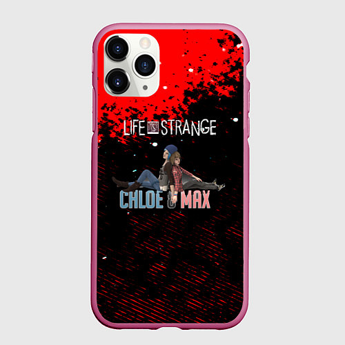 Чехол iPhone 11 Pro матовый Life is strange Хлоя и Макс / 3D-Малиновый – фото 1