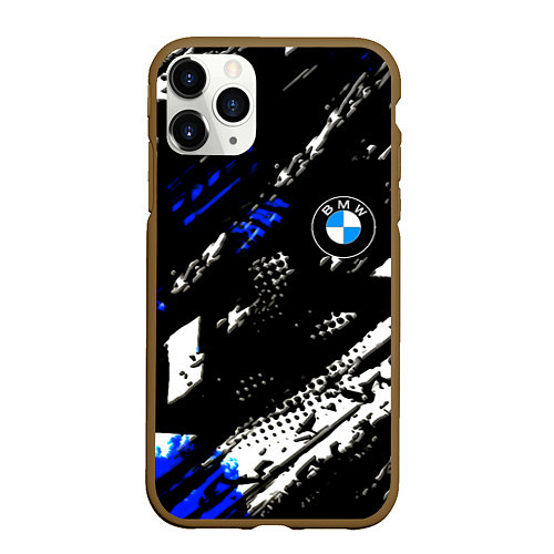 Чехол iPhone 11 Pro матовый BMW stripes color auto sport / 3D-Коричневый – фото 1