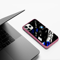 Чехол iPhone 11 Pro матовый BMW stripes color auto sport, цвет: 3D-малиновый — фото 2