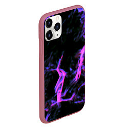 Чехол iPhone 11 Pro матовый Неоновая текстура разрывы текстура, цвет: 3D-малиновый — фото 2