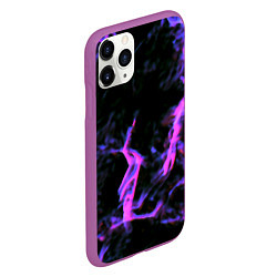 Чехол iPhone 11 Pro матовый Неоновая текстура разрывы текстура, цвет: 3D-фиолетовый — фото 2