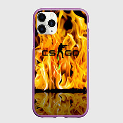 Чехол iPhone 11 Pro матовый Counter Strike go - flame, цвет: 3D-фиолетовый