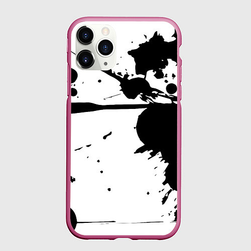 Чехол iPhone 11 Pro матовый Art blots - vanguard / 3D-Малиновый – фото 1