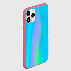 Чехол iPhone 11 Pro матовый Неоновые голографические линии, цвет: 3D-малиновый — фото 2