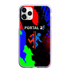 Чехол iPhone 11 Pro матовый Portal 2 краски сочные текстура, цвет: 3D-светло-сиреневый