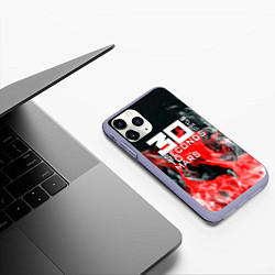 Чехол iPhone 11 Pro матовый Seconds to mars fire, цвет: 3D-светло-сиреневый — фото 2