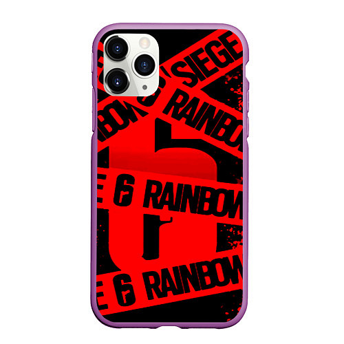 Чехол iPhone 11 Pro матовый Rainbox six краски / 3D-Фиолетовый – фото 1