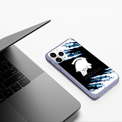 Чехол iPhone 11 Pro матовый Death stranding kojima game краски штрихи, цвет: 3D-светло-сиреневый — фото 2