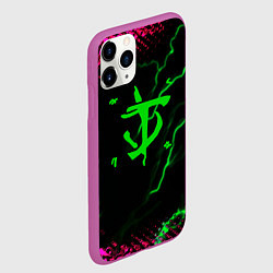 Чехол iPhone 11 Pro матовый Doom знак шторм молнии, цвет: 3D-фиолетовый — фото 2