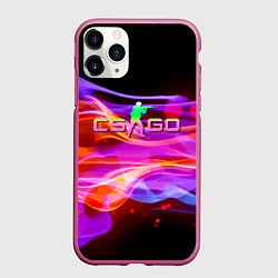 Чехол iPhone 11 Pro матовый Counter Strike - neon glow, цвет: 3D-малиновый