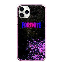 Чехол iPhone 11 Pro матовый Fortnite неоновый краски, цвет: 3D-розовый