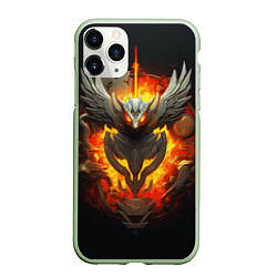 Чехол iPhone 11 Pro матовый Огненный символ орла