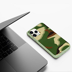 Чехол iPhone 11 Pro матовый Камуфляжная текстура, цвет: 3D-салатовый — фото 2