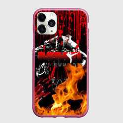 Чехол iPhone 11 Pro матовый Спартанец MMA, цвет: 3D-малиновый